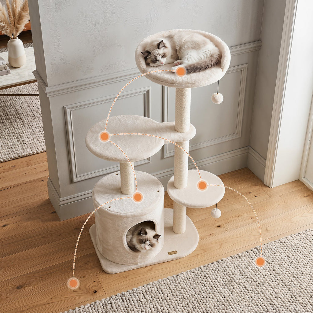 Cat Tree 43" with Condo, Perches & Scratching Posts | Purrfect Pet Kingdom