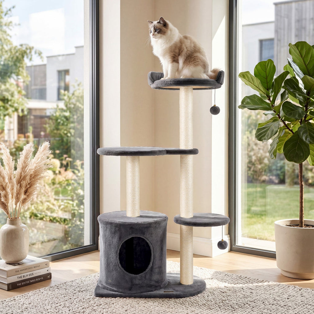 Cat Tree 43" with Condo, Perches & Scratching Posts - Majestic Pet Kingdom