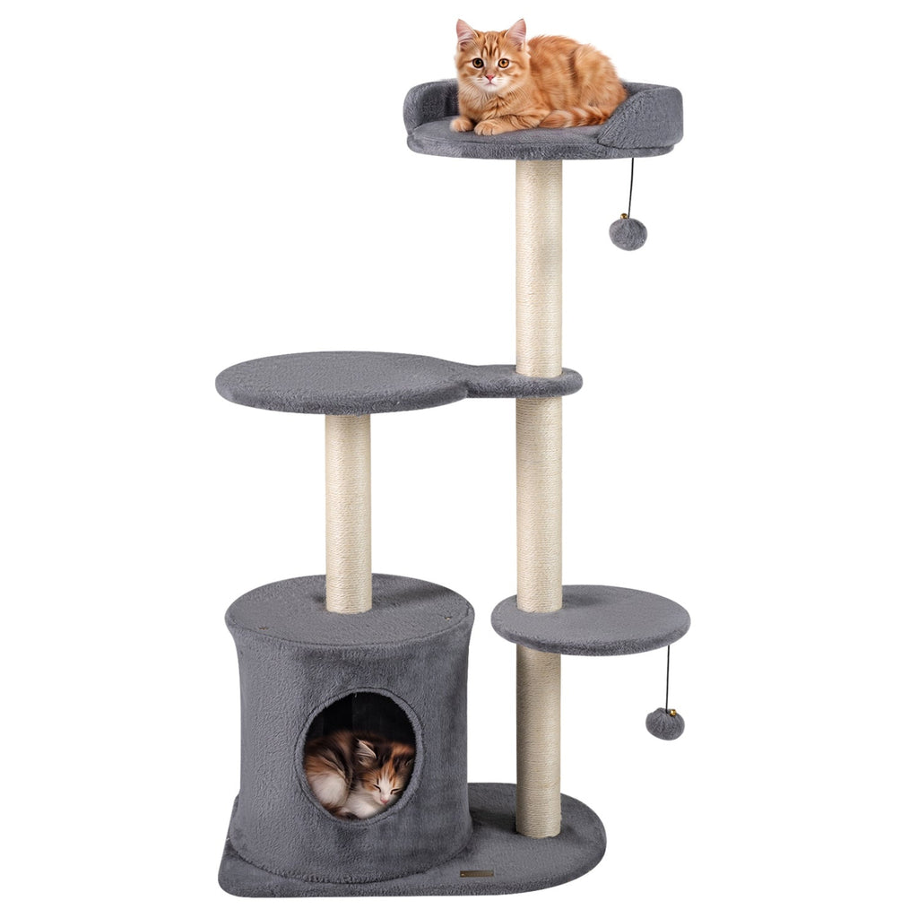 Cat Tree 43" with Condo, Perches & Scratching Posts - Majestic Pet Kingdom