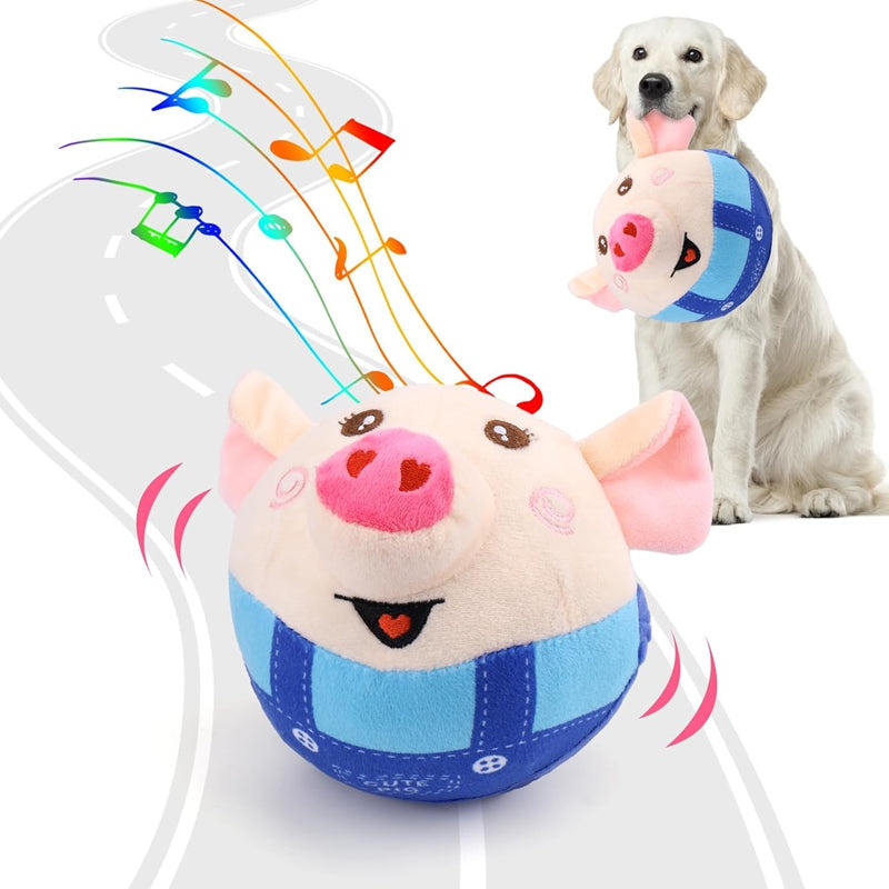 Dog Plush Piglet Toy, Electric Jumping Ball, Singing And Jumping, USB Rechargeable Pet Cat Interactive Toy | Purrfect Pet Kingdom
