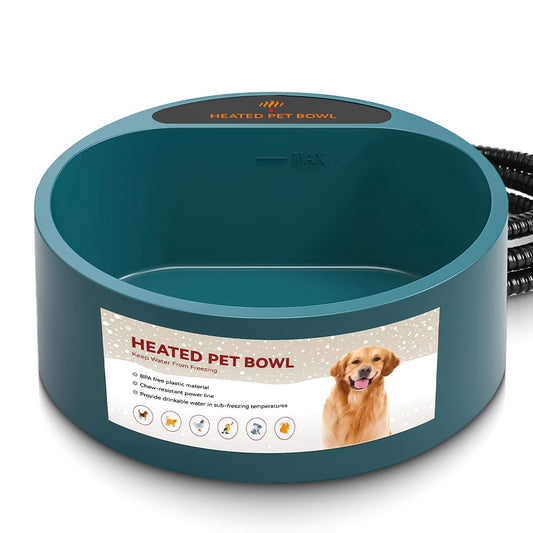 Heated Water Bowl for Dog Cat 74.4OZ Heating Water Dish IP67 Waterproof Thermal Water Bowl Heated Pet Bowl Dog Cat Water Feeder Bowl for Dog Cat Rabbi - Majestic Pet Kingdom