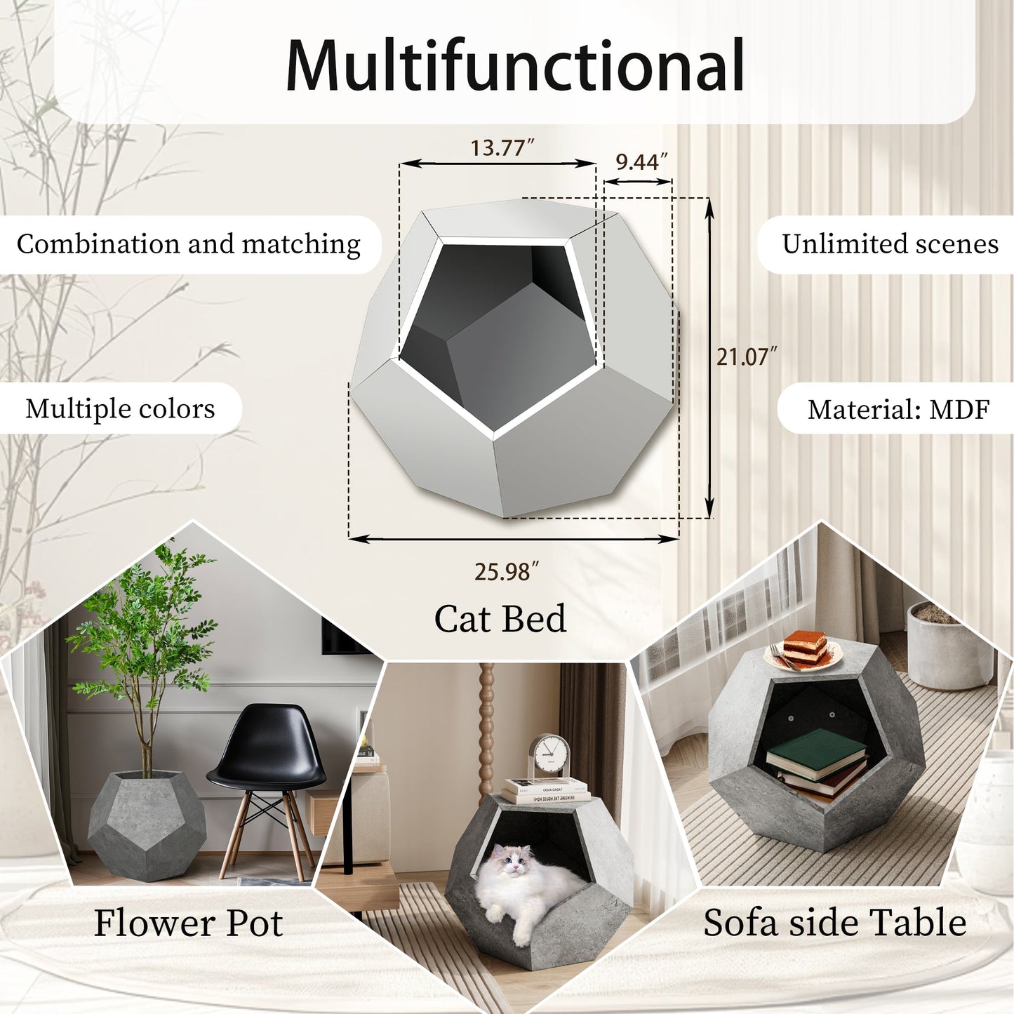 Cat Litter Box Enclosure Side Table - Modern Pet Furniture