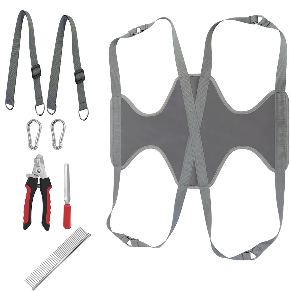 Pet Grooming Hammock For Cats & Dogs Hanging Harness Pet Supplies Kit With Nail Clippers Trimmer - Majestic Pet Kingdom