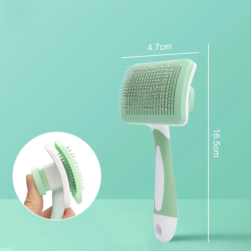 One-Click Self-Cleaning Slicker Grooming Brush