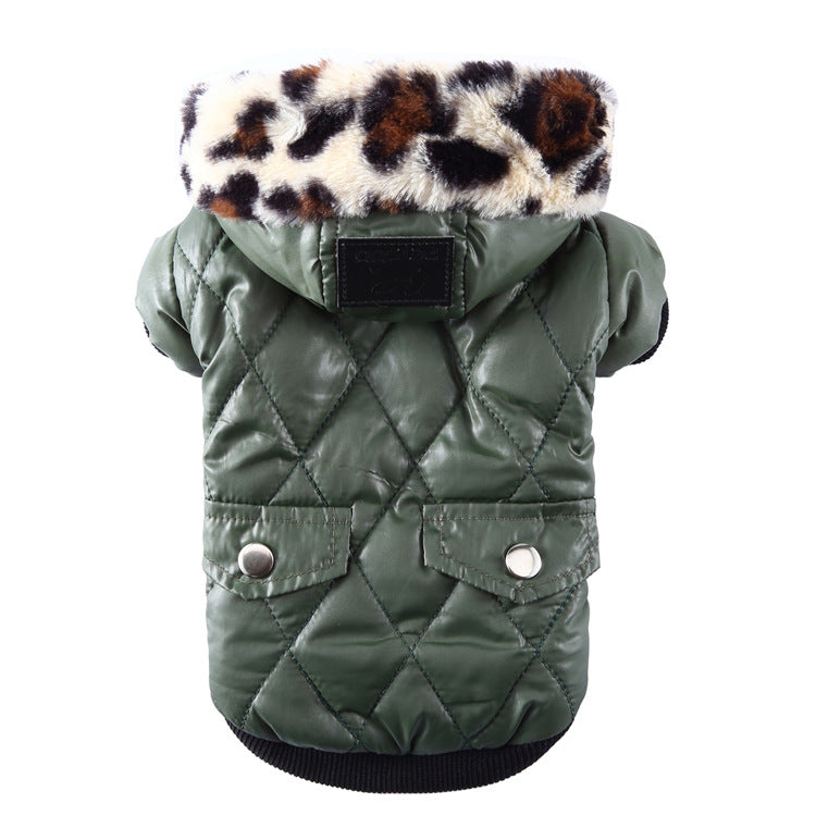 Cross-border pet supplies pet clothes dog clothes autumn and winter fur collar coat pet dog clothing - Majestic Pet Kingdom
