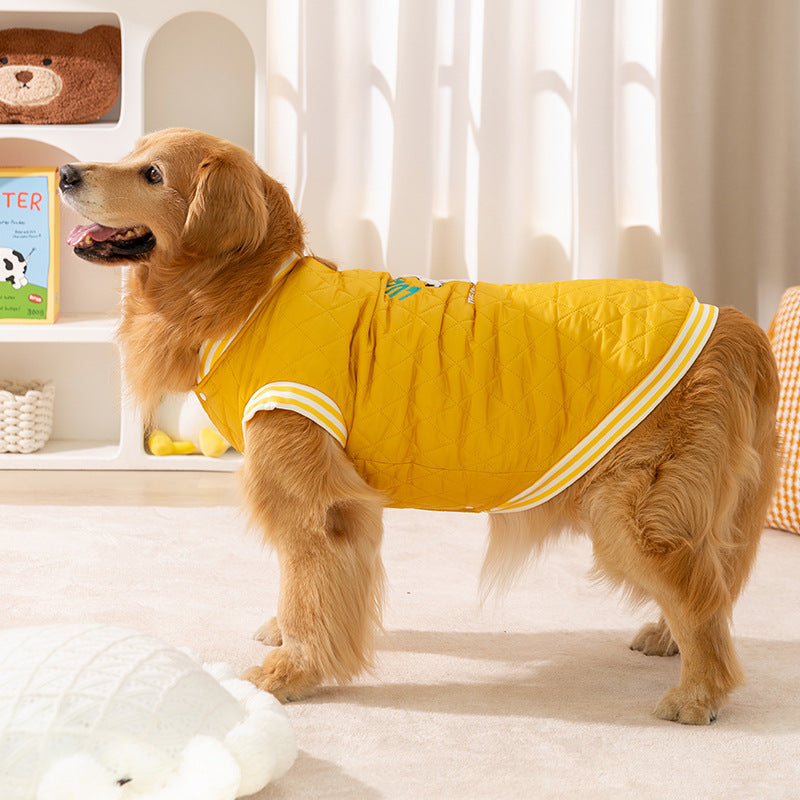 For Autumn And Winter, Large Dog Breeds Such As Golden Retrievers, English Quilted Cotton Jackets, Large Dog Cotton-padded Vests, And Warm Pet Clothes For Samoyeds - Premium Pet Accessory