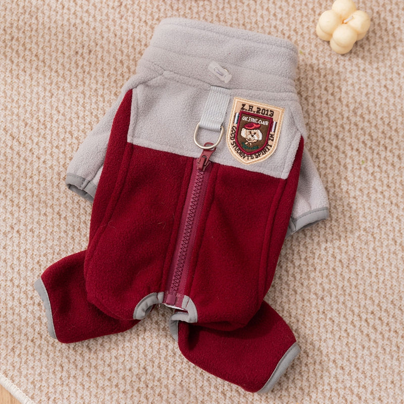 Winter Warm Fleece, Light Outdoor Color-blocking Polar Fleece, Small Dog Warm Four-legged Fleece, Pet Clothing