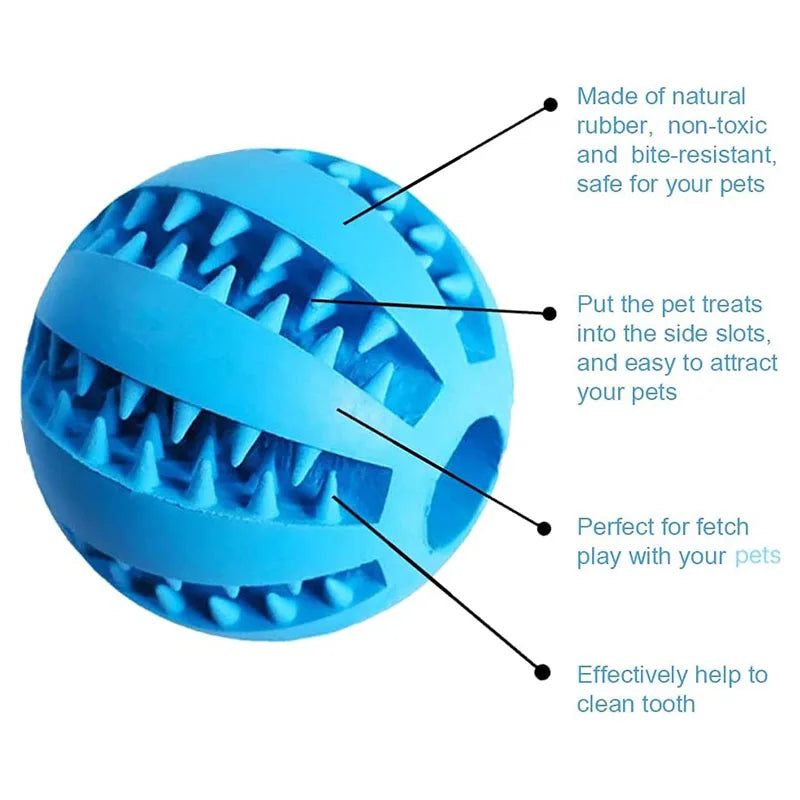 Interactive Dog Toy Ball: Rubber Food Treat Feeder