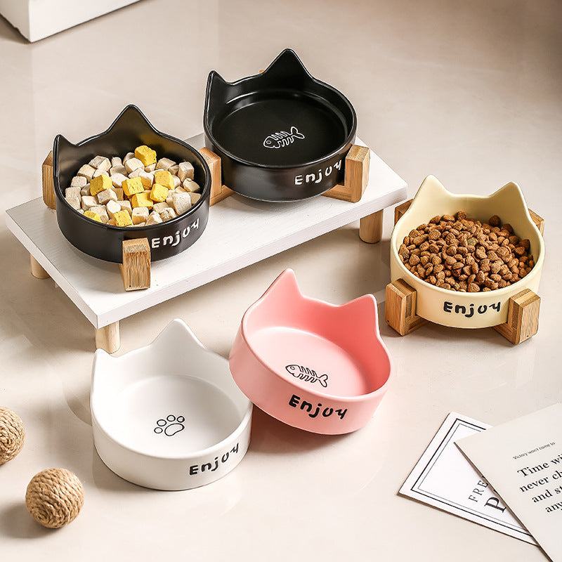 2-in-1 Cat Food Bowl Pet Water Bowl Anti-tumble - Majestic Pet Kingdom
