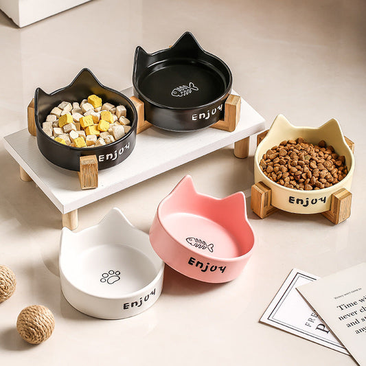 2-in-1 Cat Food Bowl Pet Water Bowl Anti-tumble - Majestic Pet Kingdom