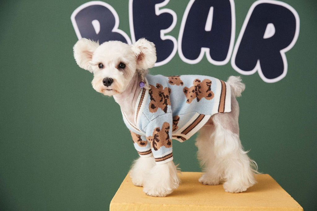Dog Cat Sweater Preppy Style V-neck Striped Vest Pet Puppy Winter Warm Clothes Apparel For Dogs Cats - Majestic Pet Kingdom