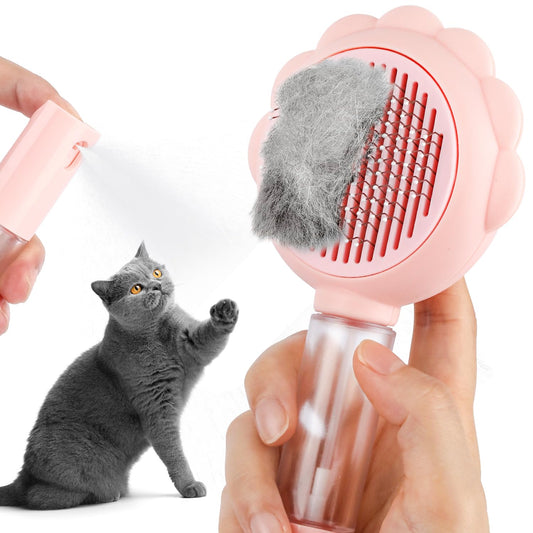 Spray Cat Brushes For Indoor Cats With Release Button Cat Brush For Shedding Massage Grooming Self Cleaning Slicker Brush For Dogs Cats Pet Brush Comb For Long Short Hair Cats Remove Loose Fur | Purrfect Pet Kingdom