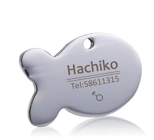 Dog ID Tag Titanium Steel Custom Engraved Photo & Name Plate
