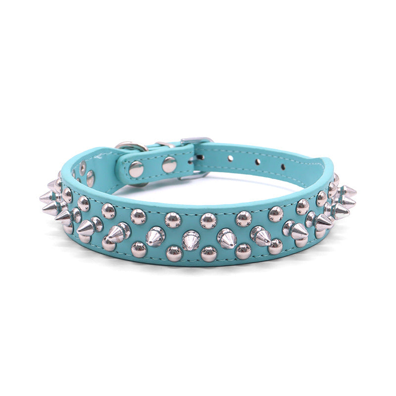 Small Spiked Black Dog Cat Collar For Small Medium Dogs Boy Male - Adjustable Studded Puppy Collars - Soft Padded Punk Leather Dog Collar For Chihuahua French Bulldog Pug - Majestic Pet Kingdom