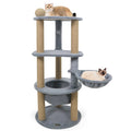 47 Inches Tall Cat Tower with Cat Nest and Scratching Posts-Gray - Majestic Pet Kingdom