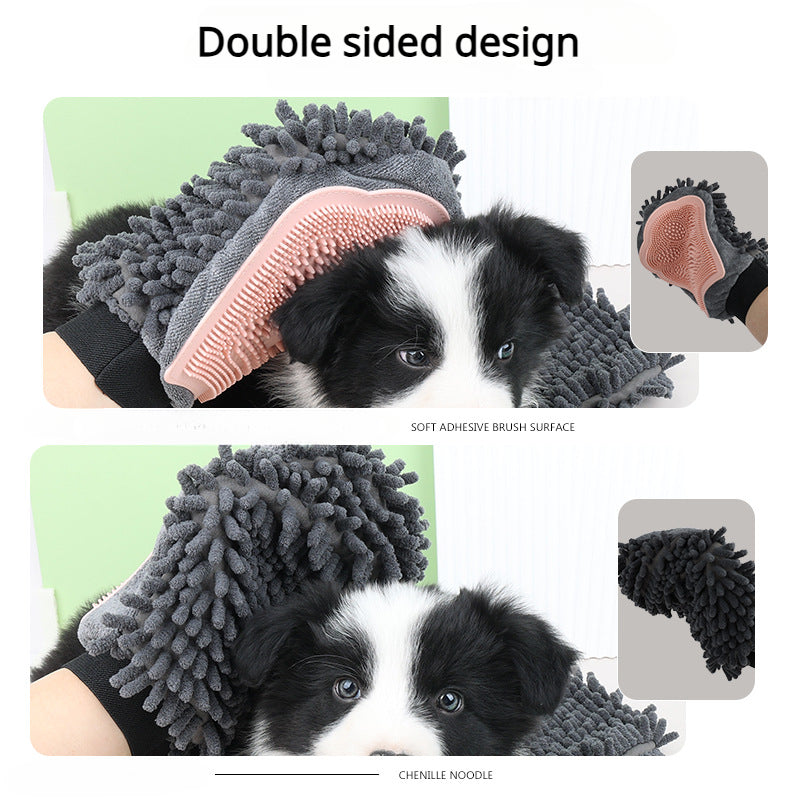 2-in-1 Pet Grooming Glove & Bathing Massage Brush