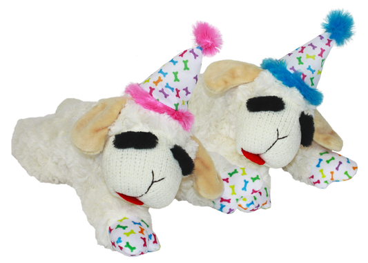 Multipet Lamb Chop® w/ Birthday Hat - Assorted Colors 6"