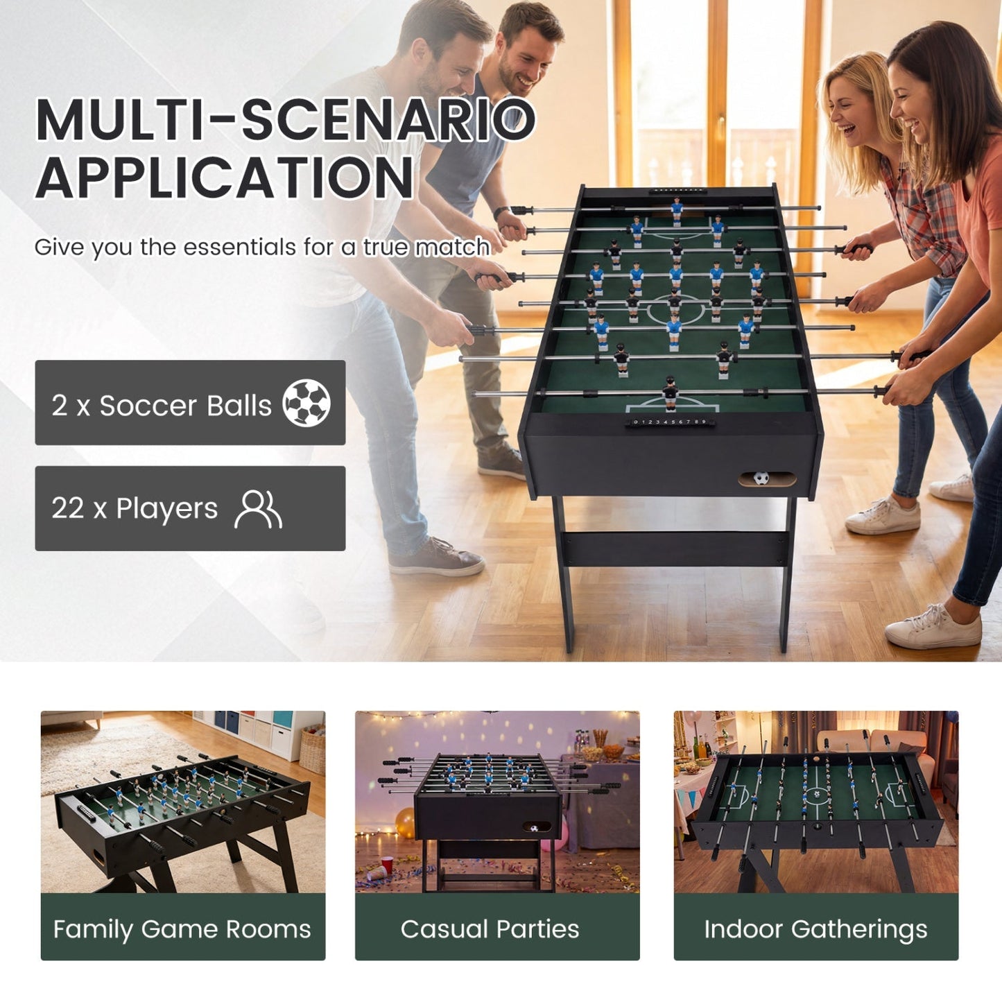 48 Inch Folding Foosball Table - Competition Size
