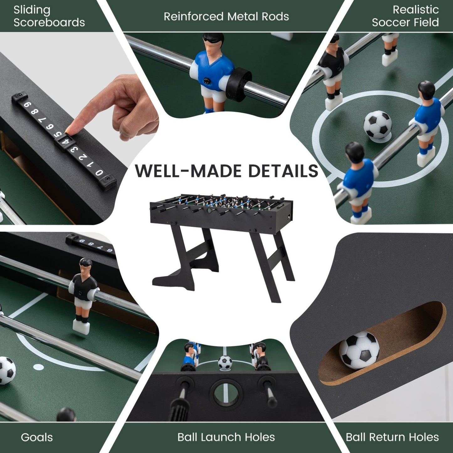48 Inch Folding Foosball Table - Competition Size