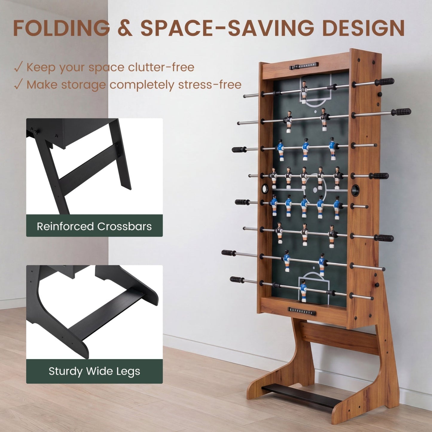 48 Inch Folding Foosball Table - Competition Size