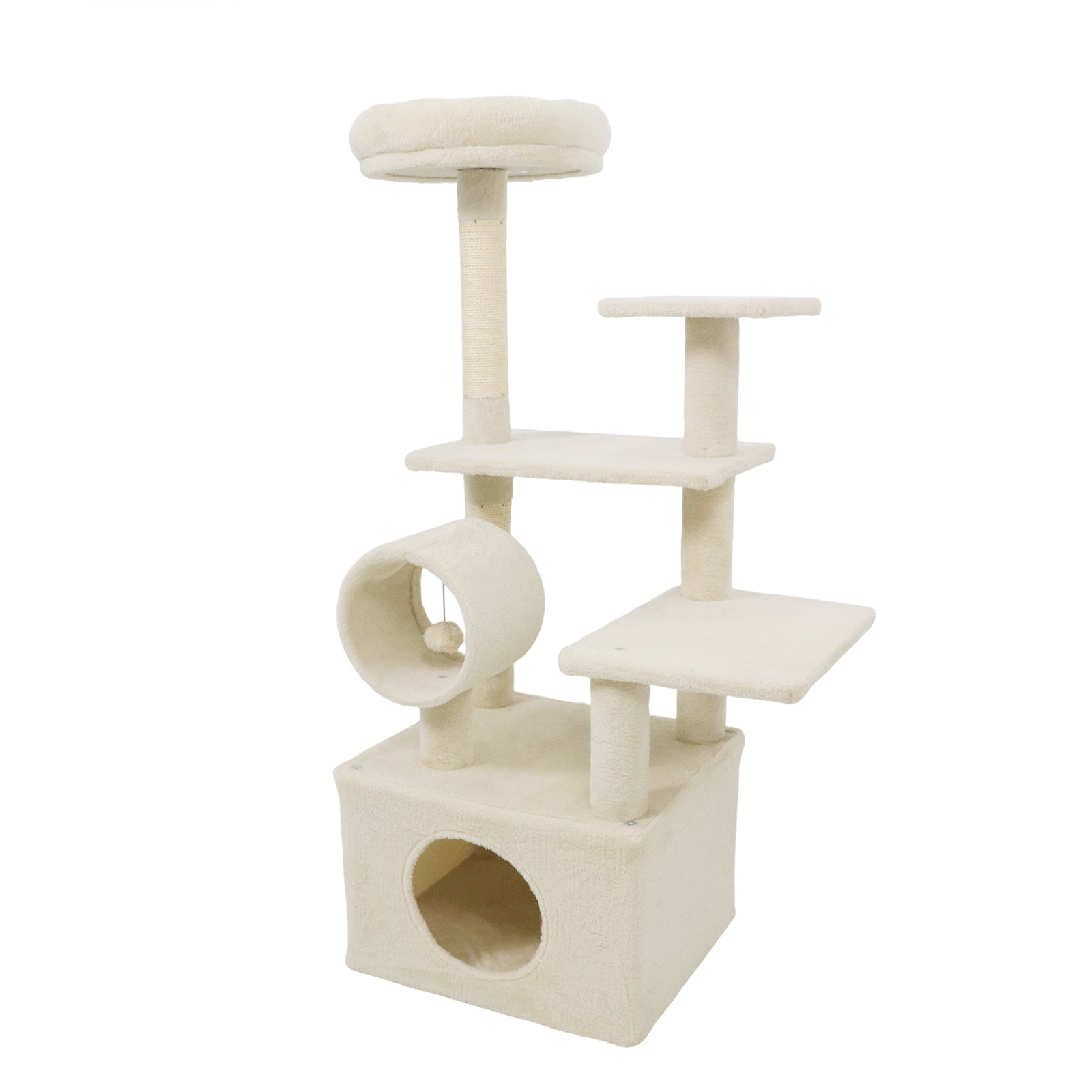 48 Inches Tall Cat Tree Multi-Level Kitten Tower with Large Condo Padded Top Perch - Majestic Pet Kingdom