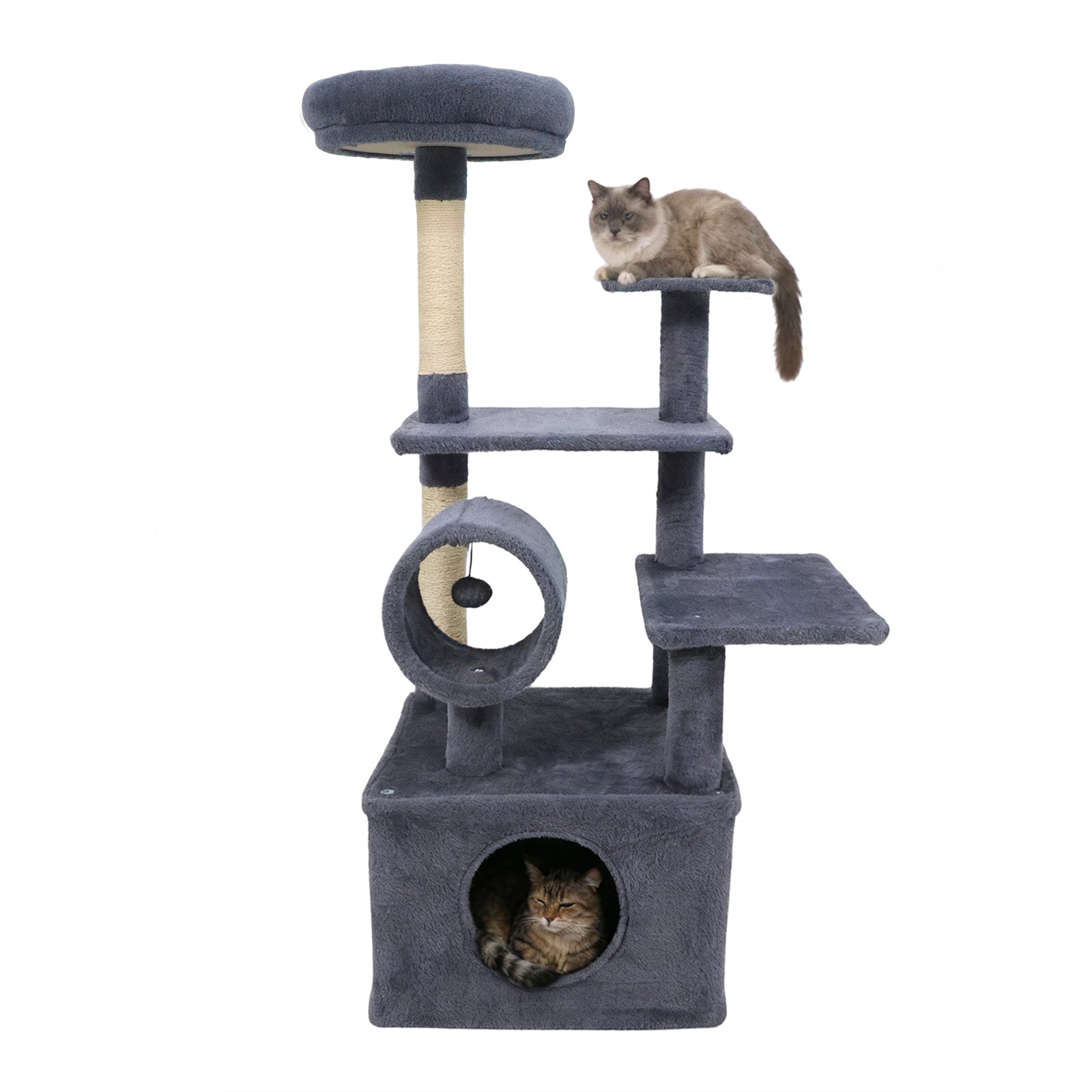 48 Inches Tall Cat Tree Multi-Level Kitten Tower with Large Condo Padded Top Perch - Majestic Pet Kingdom