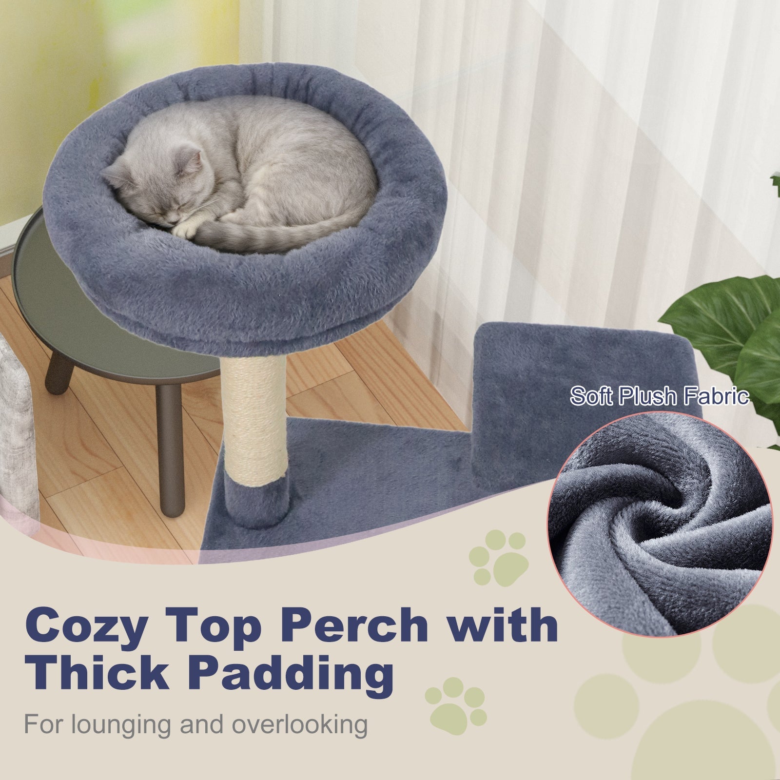 48 Inches Tall Cat Tree Multi-Level Kitten Tower with Large Condo Padded Top Perch - Majestic Pet Kingdom