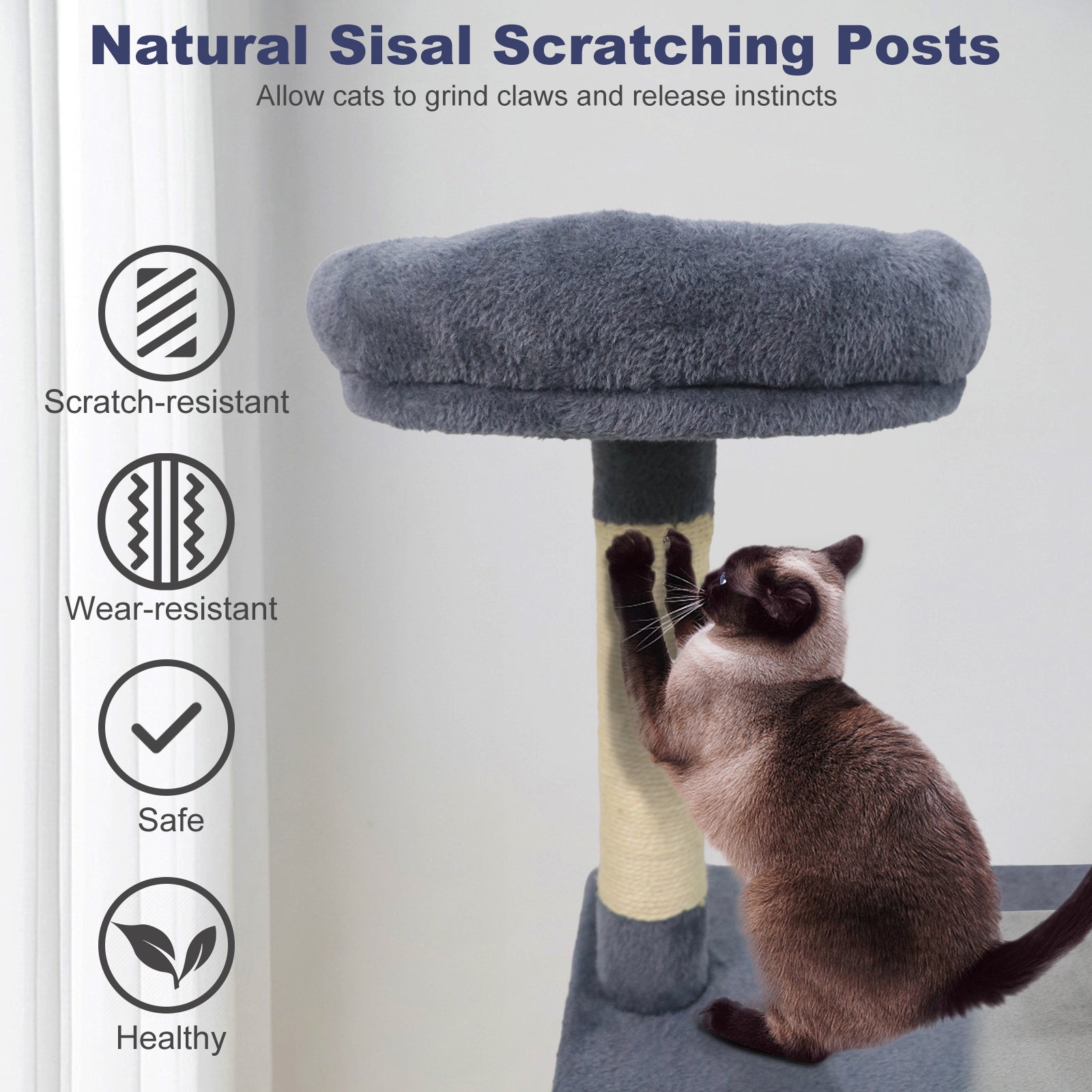 48 Inches Tall Cat Tree Multi-Level Kitten Tower with Large Condo Padded Top Perch - Majestic Pet Kingdom