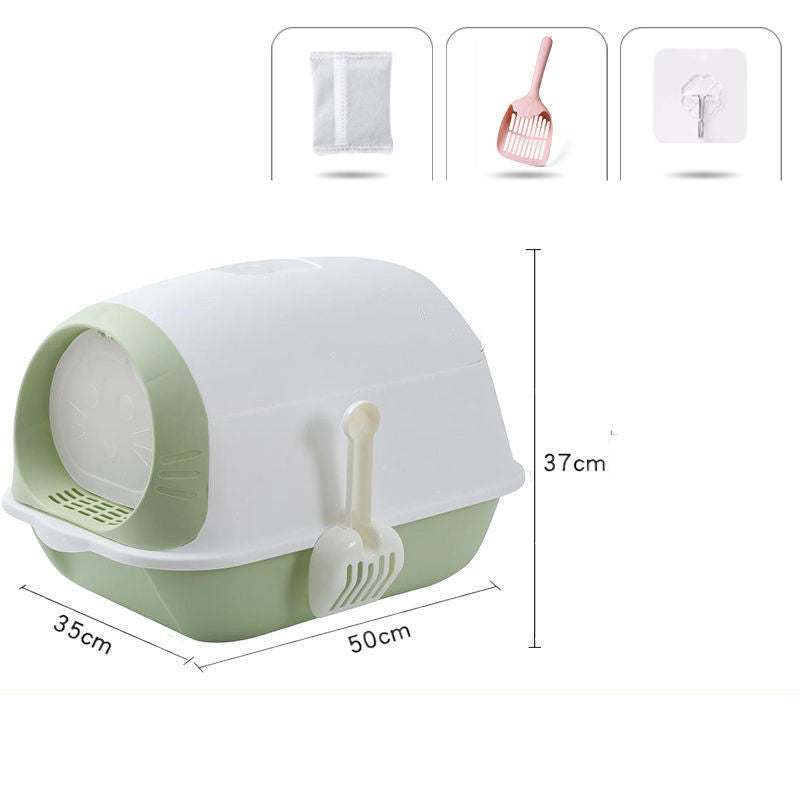 Cat Litter Box Semi-Closed Suction Deodorant Flip Cover