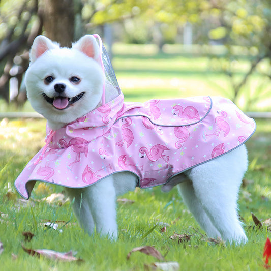 New Pet Clothes Waterproof Reflective Cape Raincoat Transparent PU Leather Dog Raincoat | Purrfect Pet Kingdom