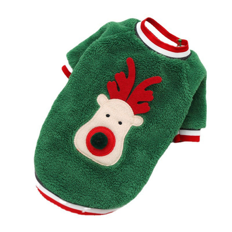 Pet Christmas Clothes Coral Down Dog Sweater Dog Goes Out Christmas Clothes Cats - Majestic Pet Kingdom