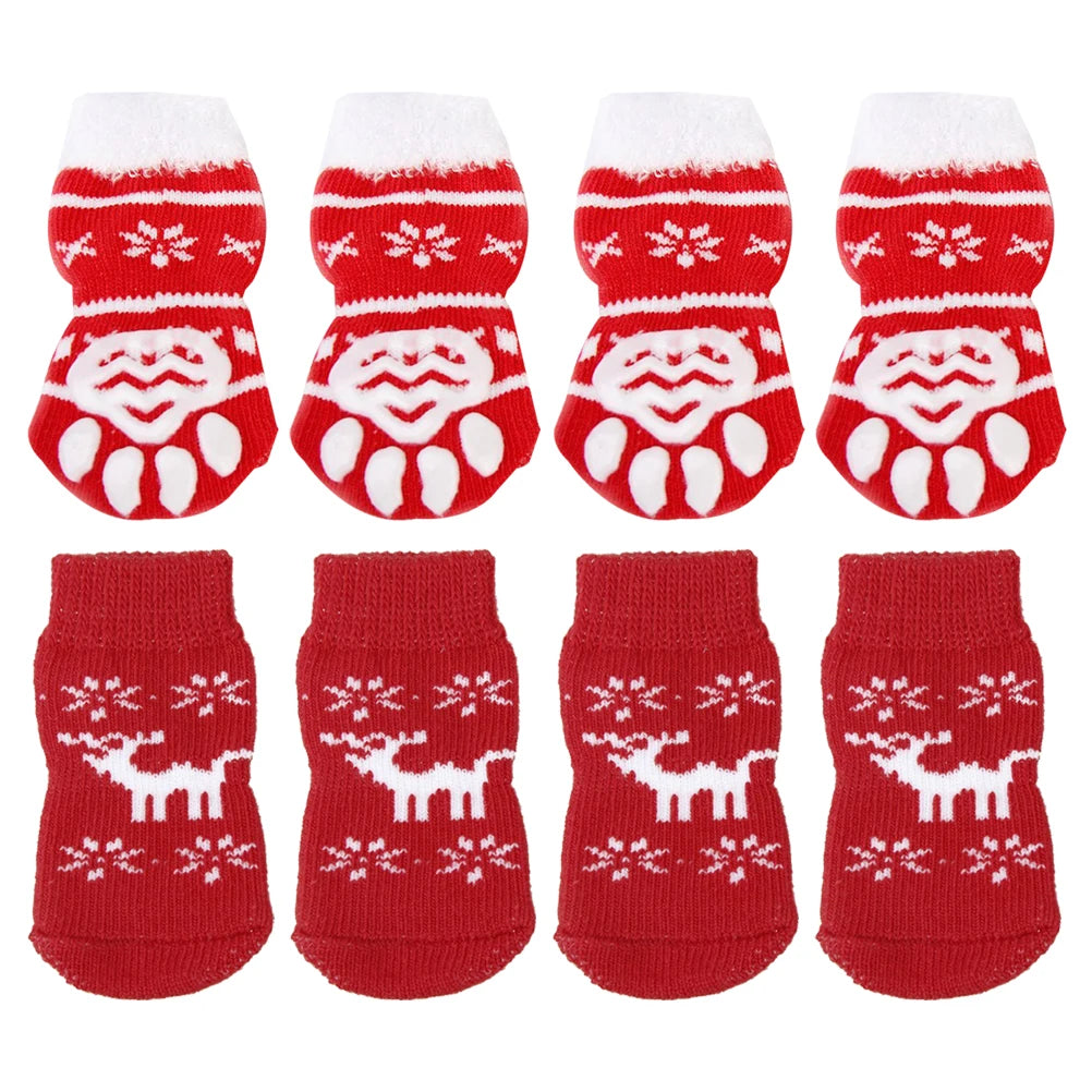 Anti-Slip Pet Socks: Warm Winter Booties (8-Pack) - Majestic Pet Kingdom