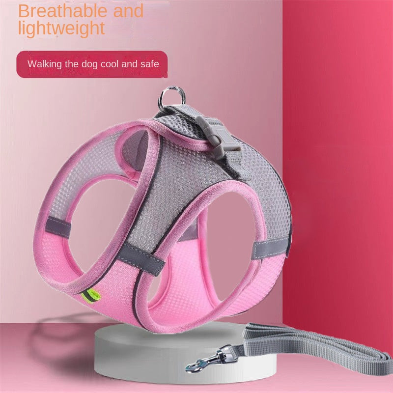 Reflective Dog Harness & Leash Set: Breathable Mesh