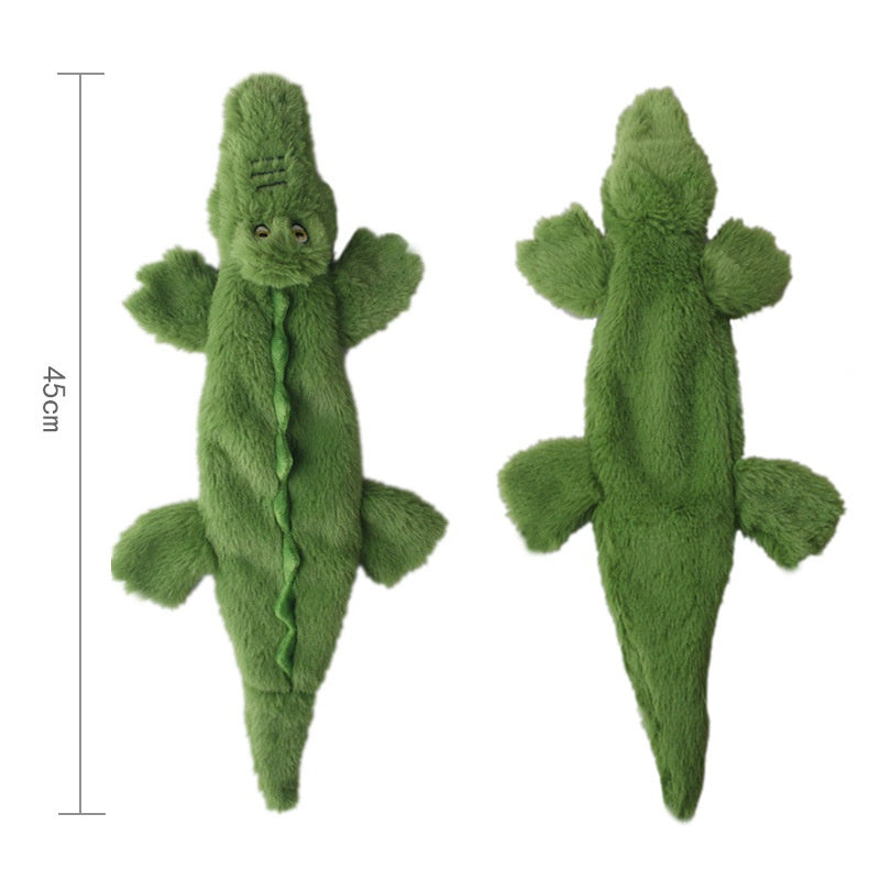 Crinkle Plush Pet Toy: Crocodile & Animal Squeaker Doll