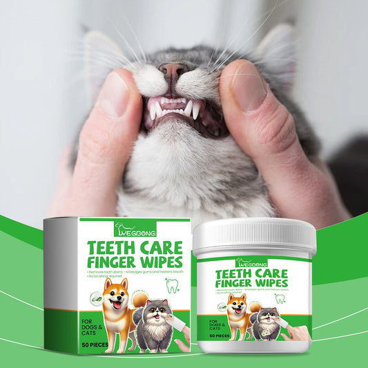 Dog And Cat Tooth Wipes, Pet Dog Mild Tooth Cleaning Tartar Stains Fresh Breath Wipes | Purrfect Pet Kingdom