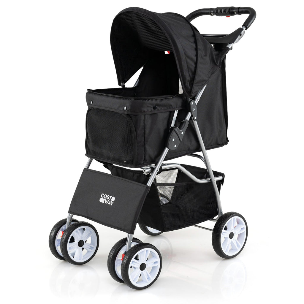 4 Wheel Pet Stroller for Small Dogs Cats up to 33 LBS