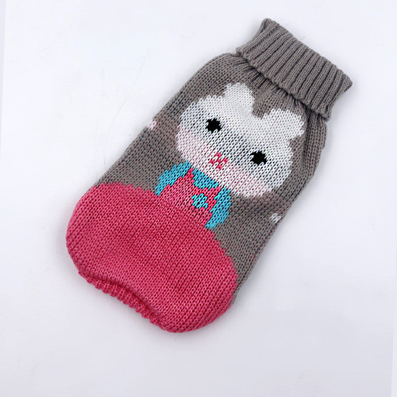 Christmas Maple Snowflake Turtleneck Knitted Sweater Pet Clothes - Majestic Pet Kingdom