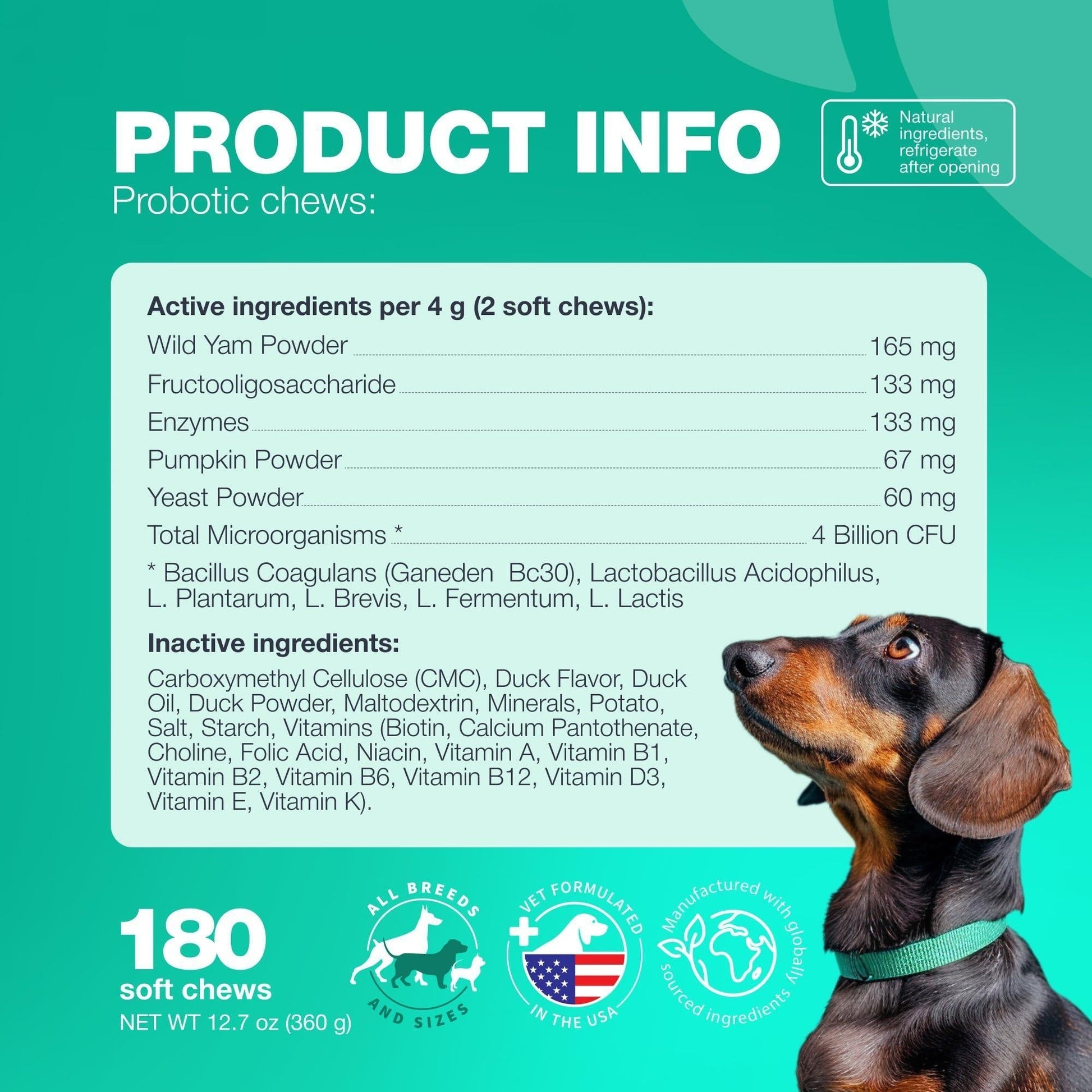 Dog Probiotics Digestive Enzymes Pumpkin Powder Gut Health - Detail Angle 5 | Majestic Pet Kingdom