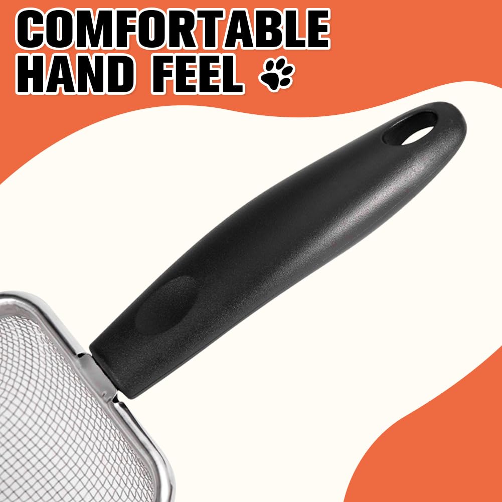 Cat Litter Scoop Stainless Steel Mesh Litter Shovel Deep Shovel Reliable Litter Cleaner Corner Shovel Beach Shovel Easy To Clean Reptile Terrarium Sand Waste Dark Black