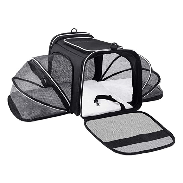 Carrier For Cat Pet Airline Approved Expandable Foldable Soft Dog Carrier Opened Doors Reflective Tapes Cat Travel Bag - Majestic Pet Kingdom