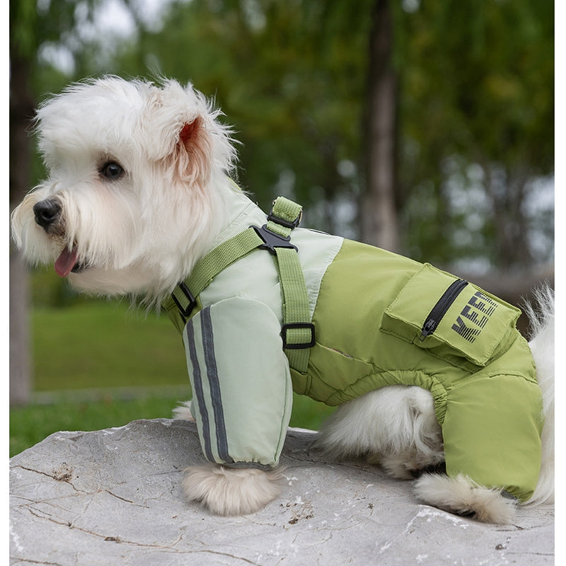 Autumn And Winter Dog, Small And Medium-sized Dog Teddy Outdoor Windproof, Waterproof, Three-proof Raincoat, Four-legged Cotton Coat, Pet Clothing | Purrfect Pet Kingdom