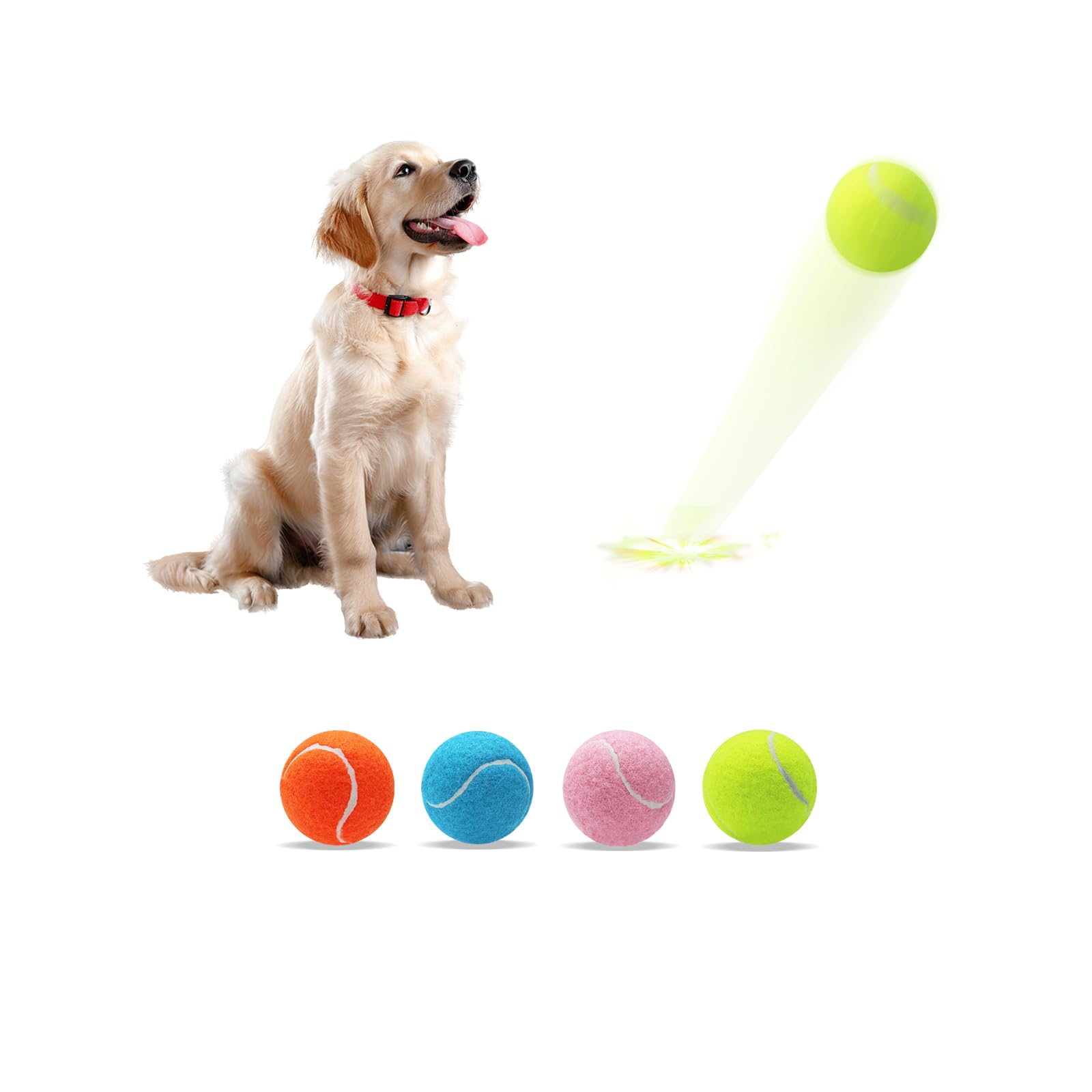 Dog Balls, Tennis Balls For Dogs,Colorful Easy Catching Pet Playing Ball