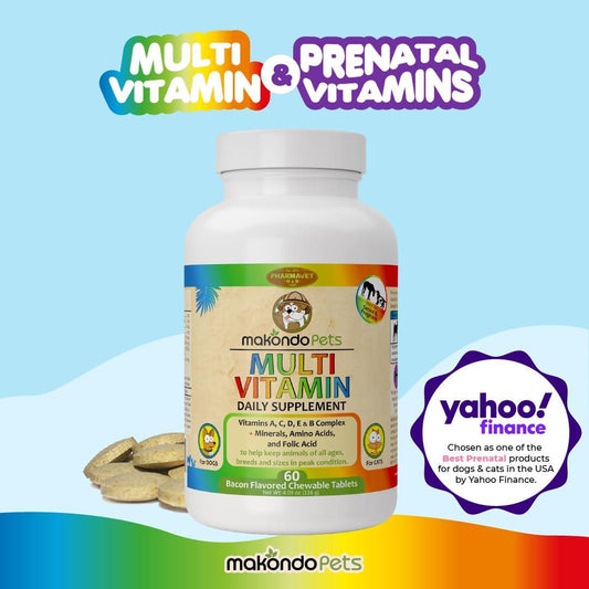 Dog Prenatal Vitamins Folic Acid Daily Health Tablets 60-Count