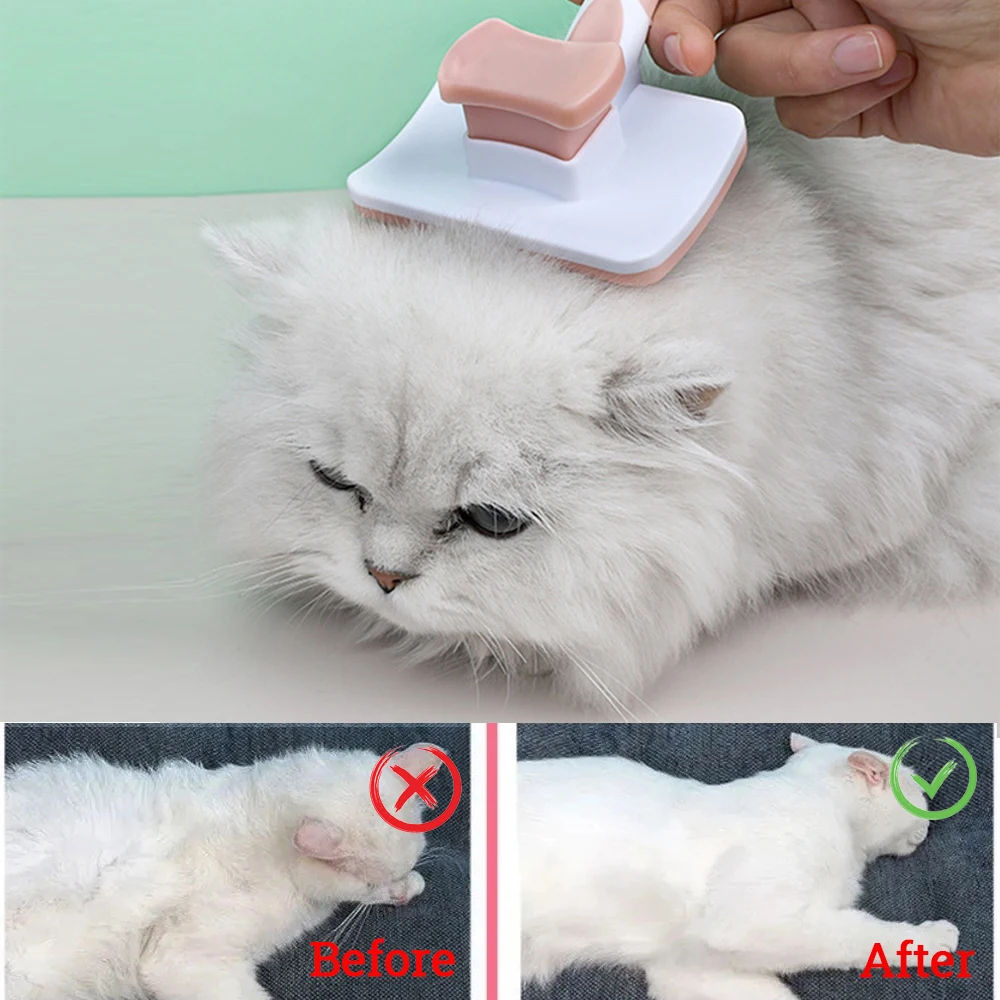 One-Click Self-Cleaning Slicker Grooming Brush