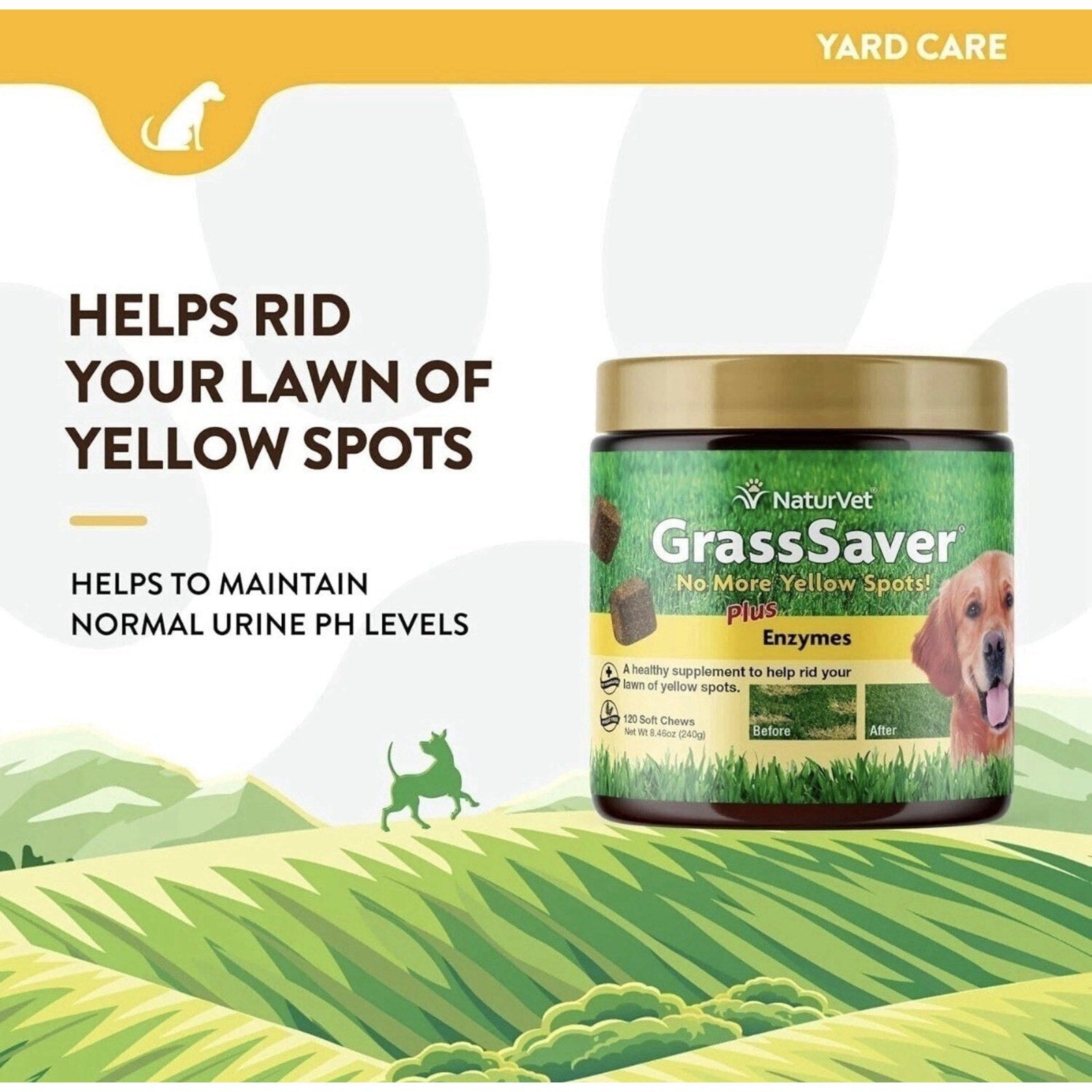 Dog Urine Neutralizer NaturVet GrassSaver Chews 120ct Case of 12 - Detail Angle 3 | Majestic Pet Kingdom