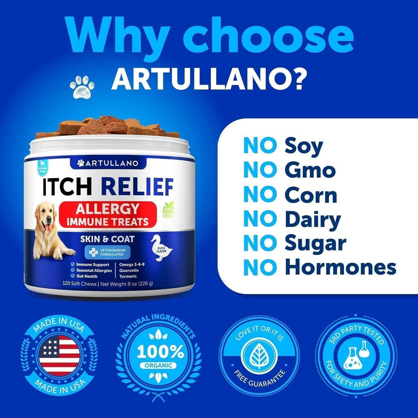 Dog Allergy Relief Chews Itchy Skin Omega-3 Fish Oil Treats - Detail Angle 2 | Majestic Pet Kingdom