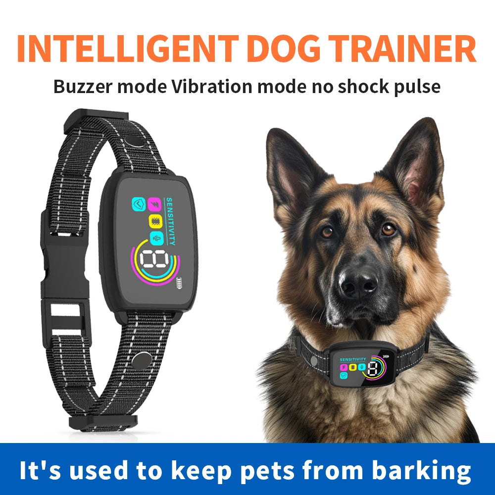 Smart Automatic Anti Barking Dog Collar Rechargeable Bark Stopper Stop Barking HD Digital Display IP67 Waterproof Collar For Dogs Pet Products - Majestic Pet Kingdom