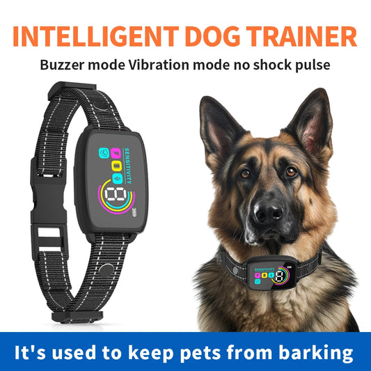 Smart Automatic Anti Barking Dog Collar Rechargeable Bark Stopper Stop Barking HD Digital Display IP67 Waterproof Collar For Dogs Pet Products - Majestic Pet Kingdom