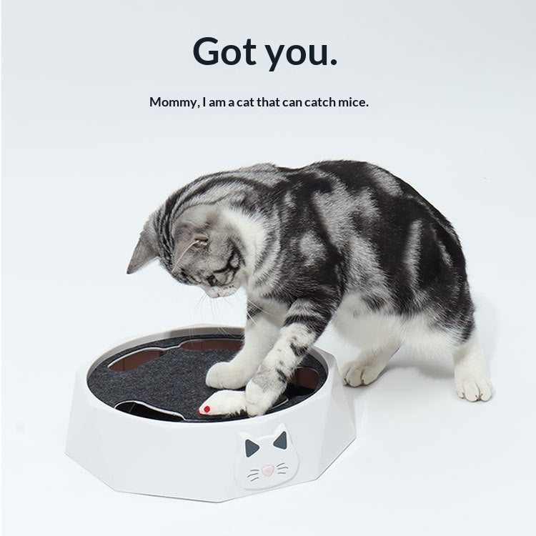 Cat Toy Automatic Electric Turntable with Moving Plush Mouse - Detail Angle 3 | Majestic Pet Kingdom