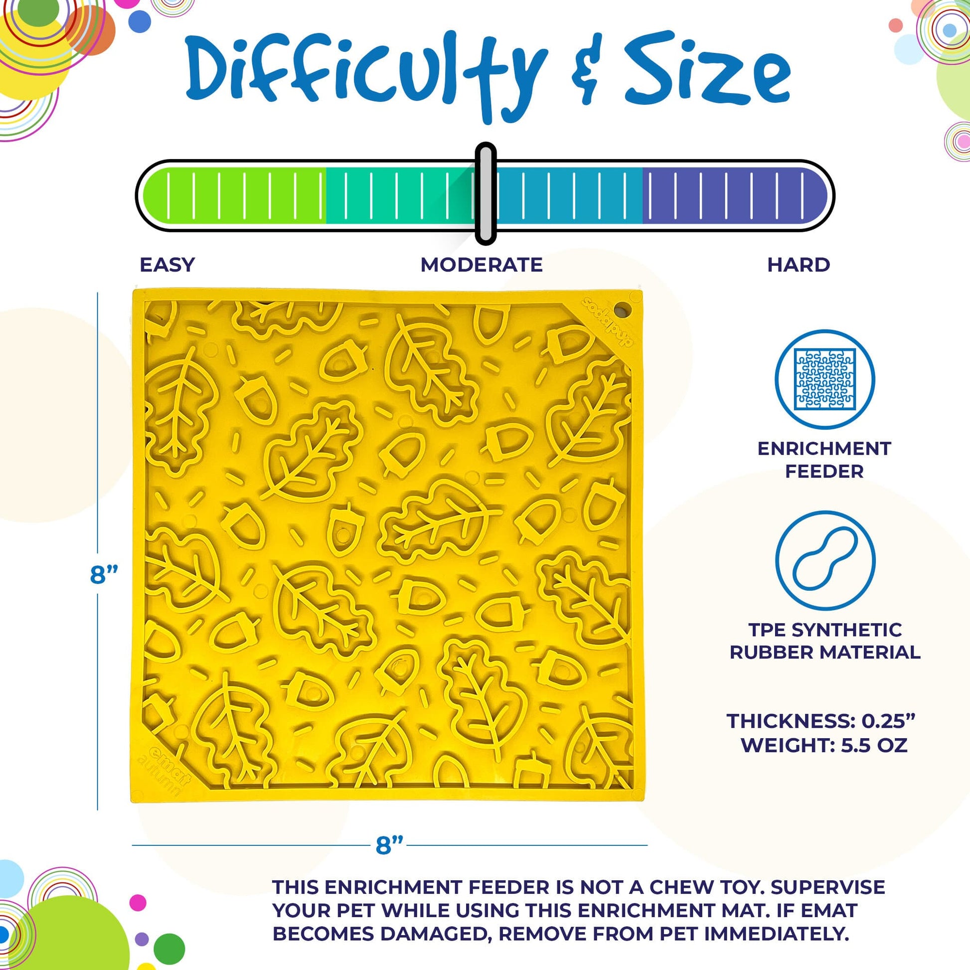 Dog Lick Mat Autumn Fall Leaf Silicone Slow Feeder Food Pad - Detail Angle 4 | Majestic Pet Kingdom